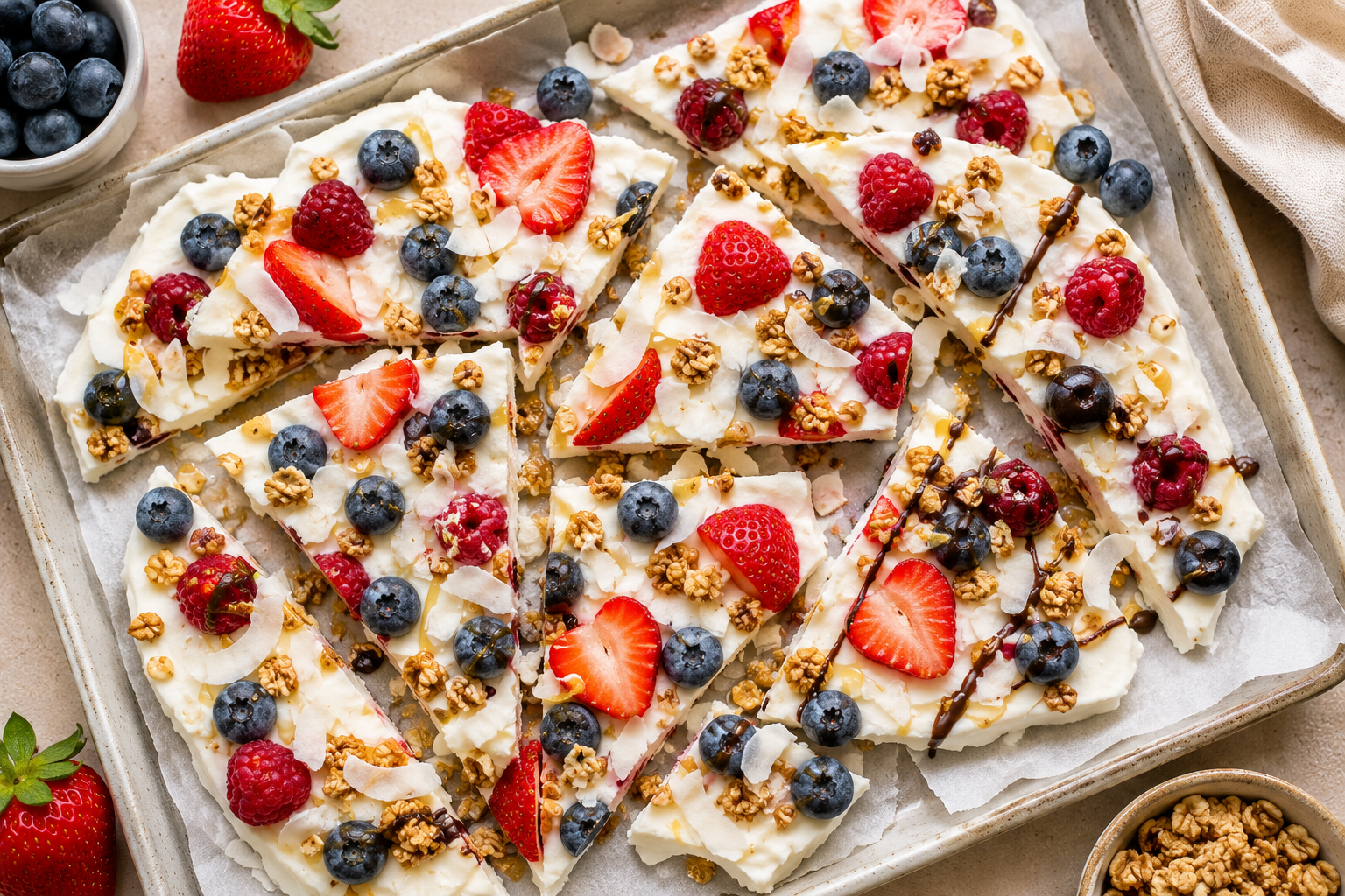 Frozen Greek Yogurt Berry Bark