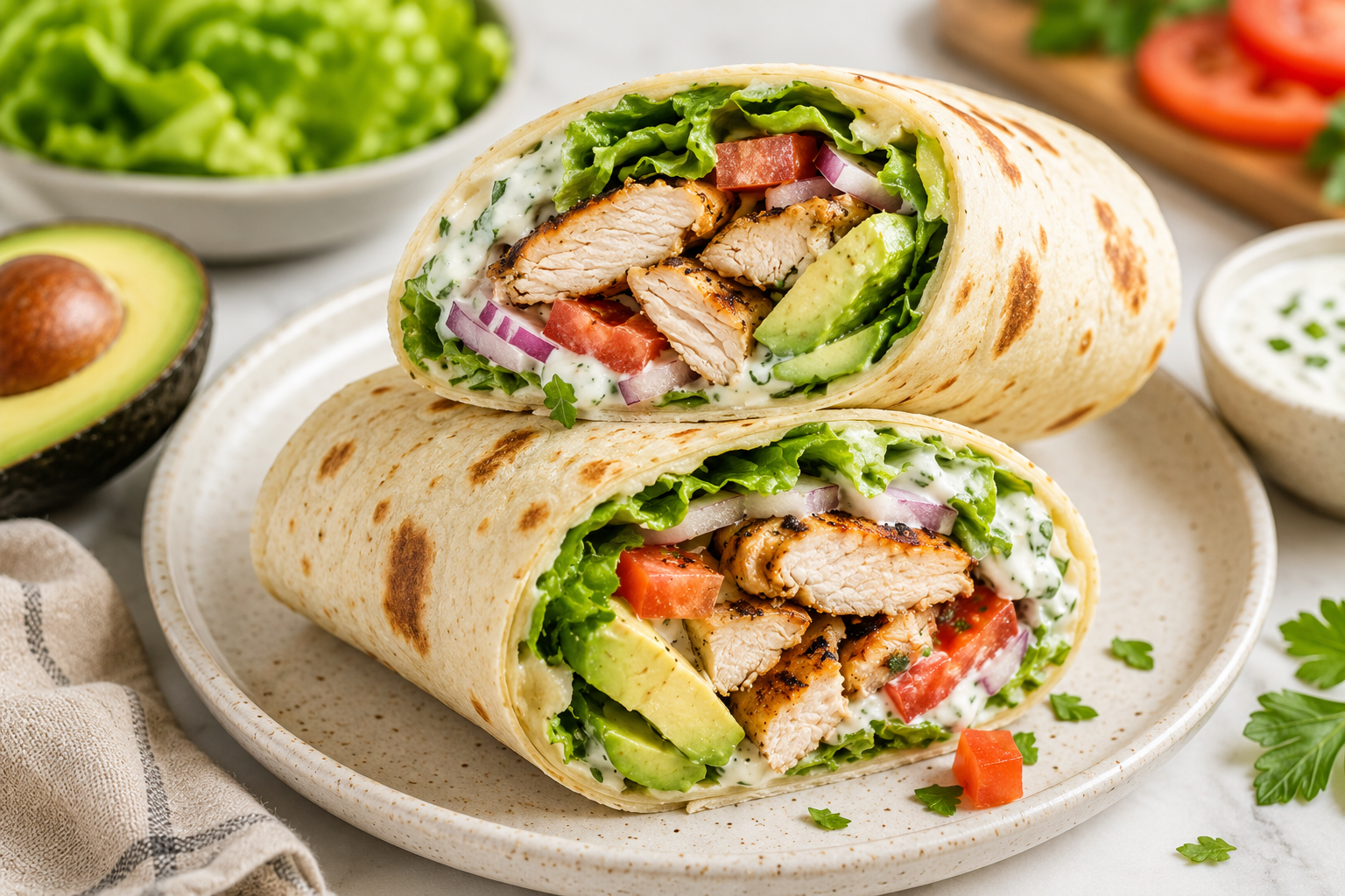 Grilled Chicken Avocado Wrap