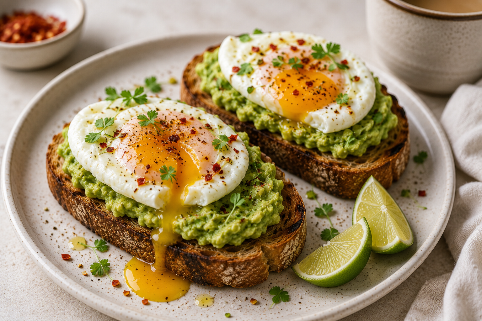 Creamy Avocado Toast with Eggs