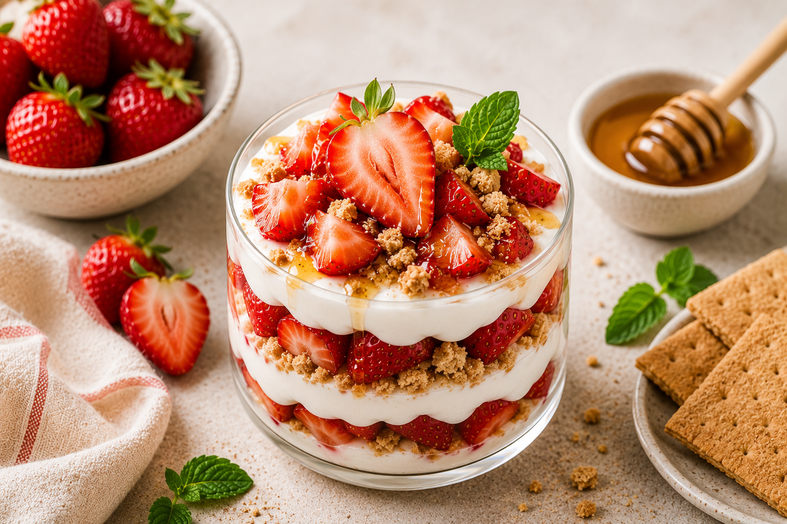 Strawberry Shortcake Yogurt Parfait