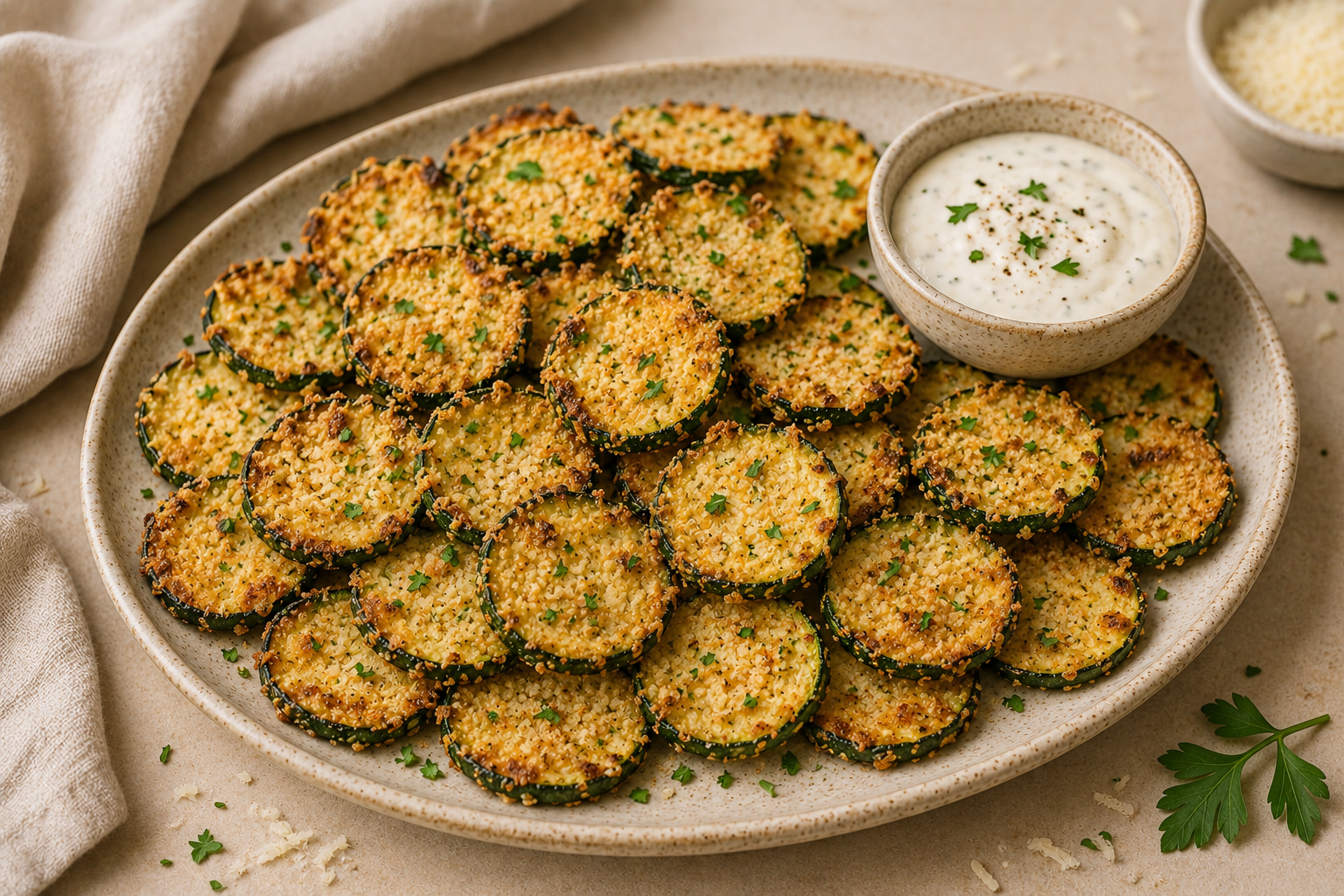 Crispy Parmesan Zucchini Chips