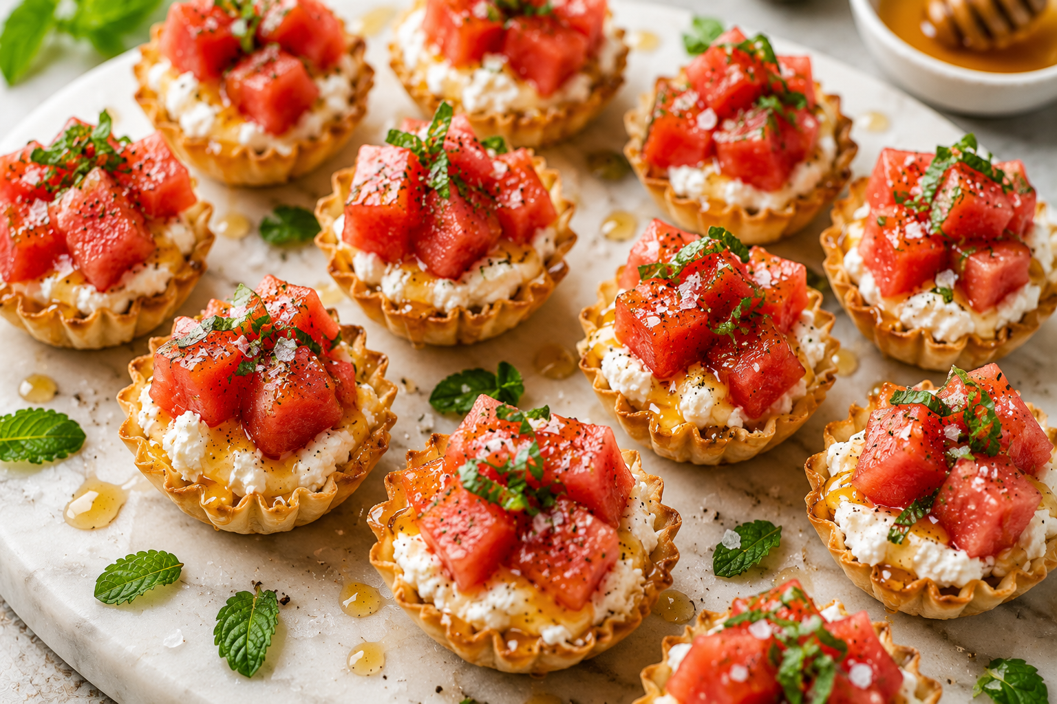 Crispy Watermelon Feta Bites