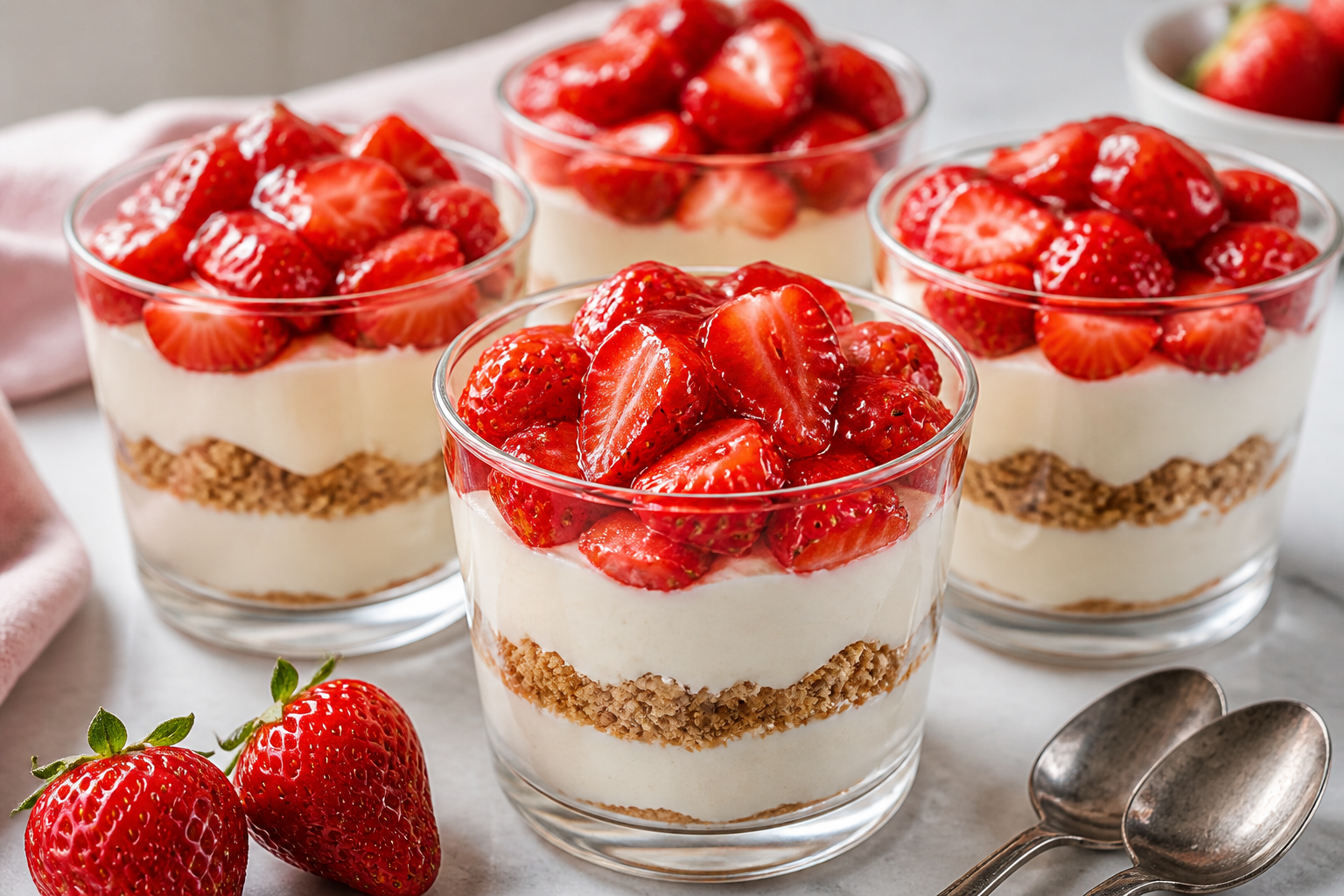 No-Bake Strawberry Cheesecake Cups